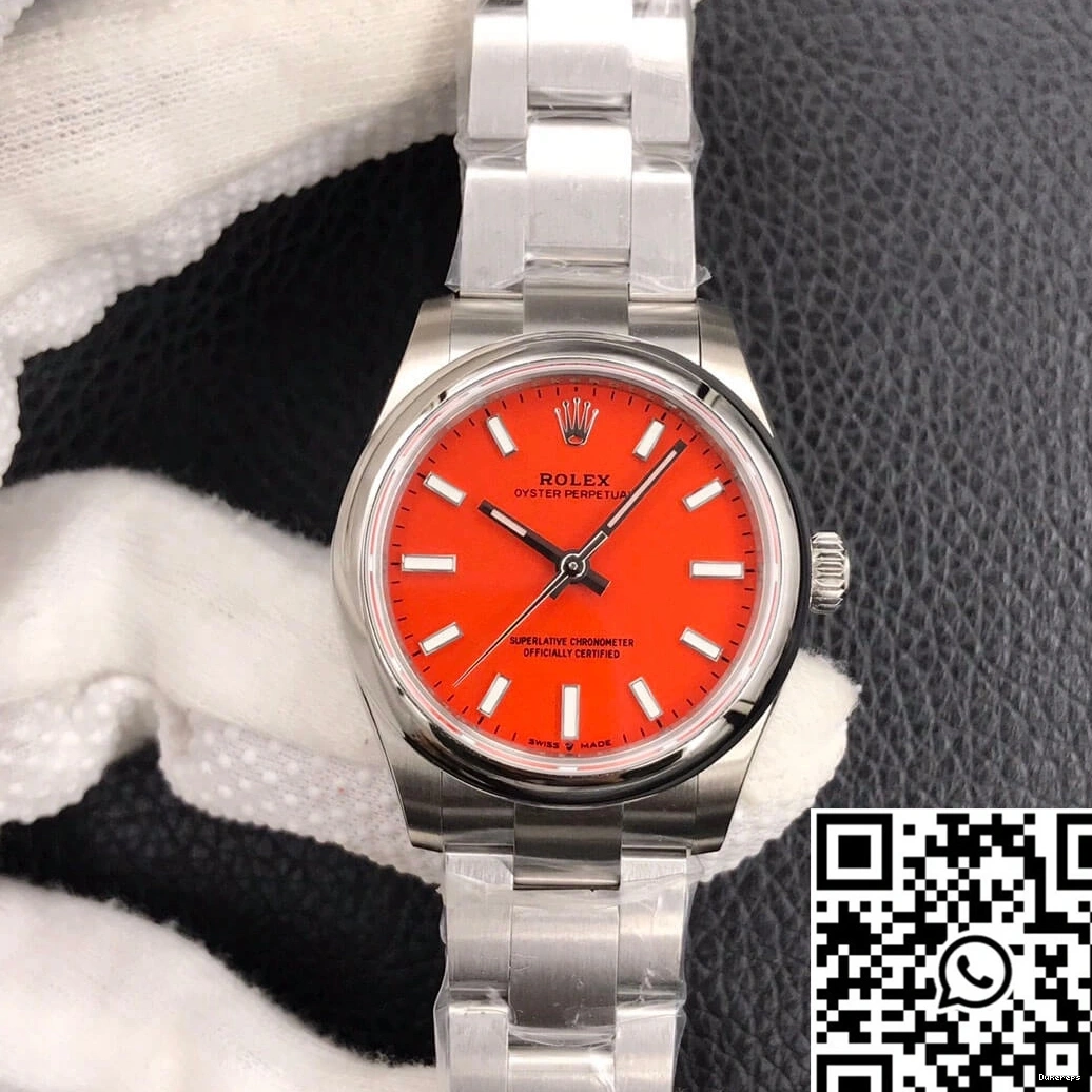 EW Coral Perpetual Red Factory Dial Oyster M277200-0008 Rolex 31MM 1218